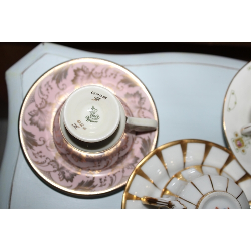 40 - Five Mini Collectable Cups And Saucers. Various Designs,Makers & Marks.