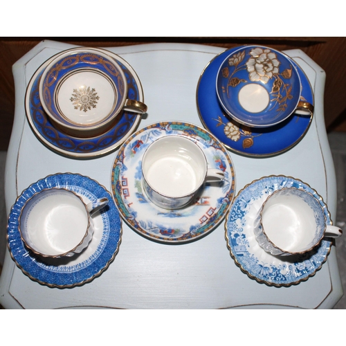 41 - Five Mini Collectable Cups And Saucers .Various Designs/Makers & Marks