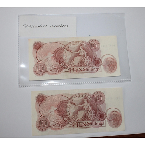 111 - 2 x10 Shillings Note Cashier O'Brien H99