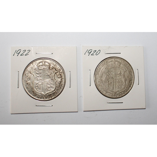 140 - 1920 & 1922 Half Crown Coins