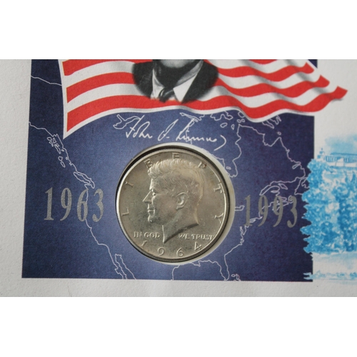 177 - 1964 USA John F. Kennedy 30 Year Tribute Half Dollar. Weight-25g. With Certificate Of Authenticity.