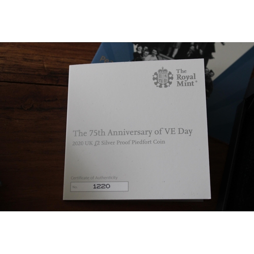 181 - The Royal Mint 2020 A Commemorative £2 Silver Proof Piedfort Coin Marks The 75th Anniversary Of VE D... 