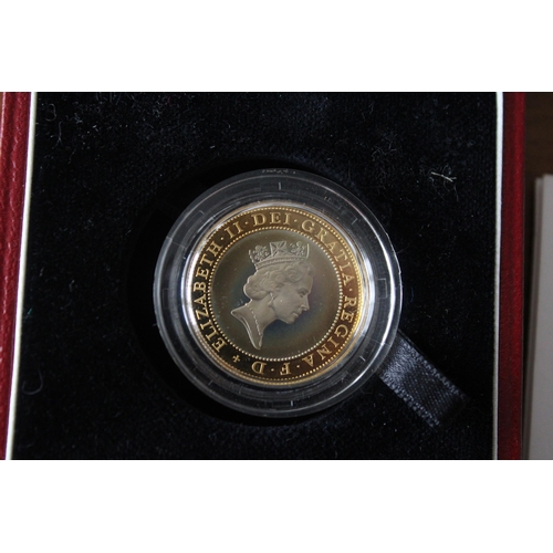 205 - The Royal Mint 1997 UK Silver Proof Piedfort Two Pound Coin. Weight-24.00g. With Certificate Of Auth... 