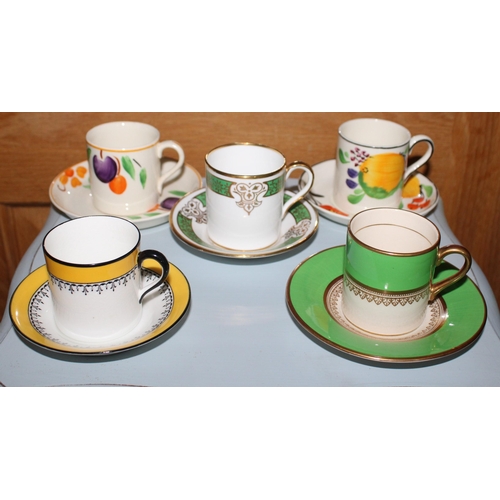 31 - Five Mini Collectable Cups And Saucers Various Designs,Makers & Marks.