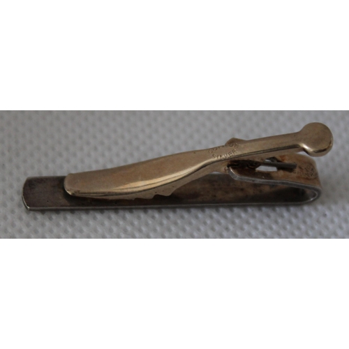 267 - Gold on Silver Tie Clip - 4cm