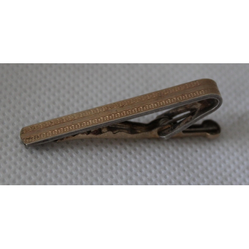 267 - Gold on Silver Tie Clip - 4cm