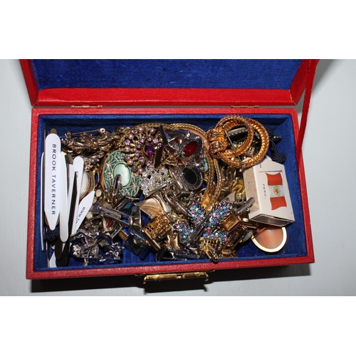 294 - Quantity Of Jewellery In red Jewellery Box.