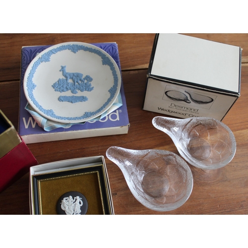 55 - Four Boxed Items Including- Wedgwood Mother Plate 1979, Two Desmond Avocado Dishes Wedgwood Crystal,... 