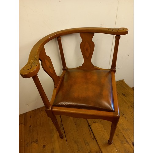 685 - Decorative Wooden Corner Chair - Measures 75cm tall x 68cm wide approx.