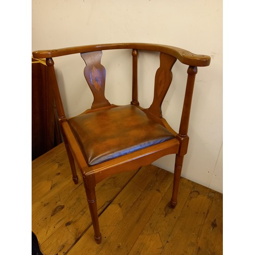 685 - Decorative Wooden Corner Chair - Measures 75cm tall x 68cm wide approx.