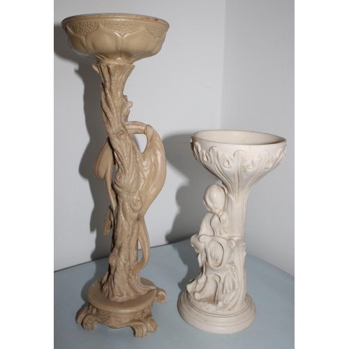 57 - Two Resin Based Sculpture Candle Stands.
Tallest-33.5cm
Smallest-22cm