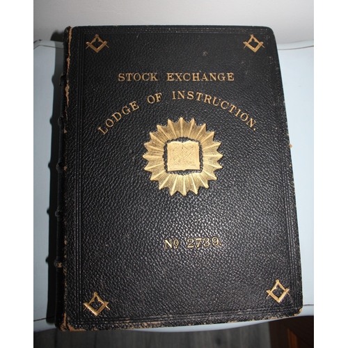 58 - London Stock Exchange Gilt Edge Lodge Bible with Signatures - Dated 7th March 1904.

Signatures insi... 