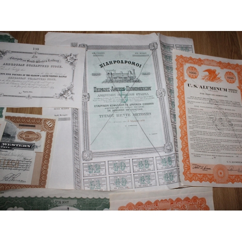 59 - Quantity (25) of Early Stock Exchange Share Certificates from Worldwide Companies