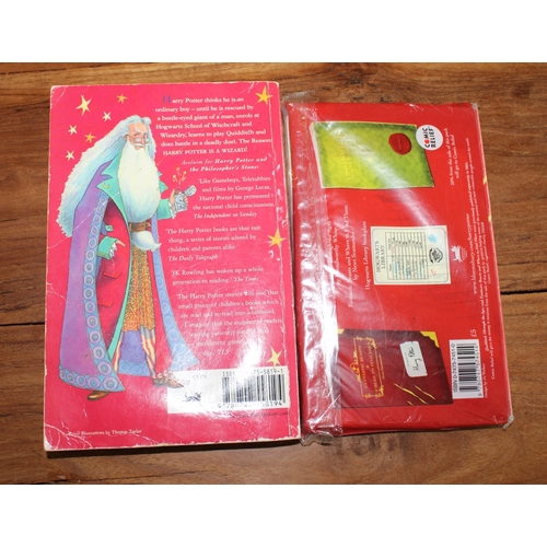 100 - Harry Potter And The Philosopher's Stone Book + Two Books In Sealed Packet Including Quidditch Throu... 