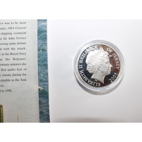 219 - HMS Conqueror Silver Proof Coin and Certificate - Coin Weight 28.28gms