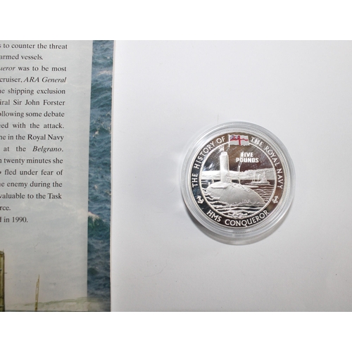 219 - HMS Conqueror Silver Proof Coin and Certificate - Coin Weight 28.28gms