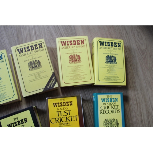 101 - Seven Wisden Cricketing Books. Includes Anthology from 1864 to 1982 (4), Obituaries, Test Cricket an... 