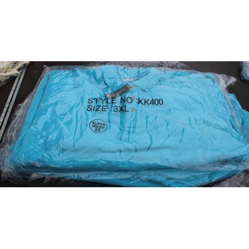 680 - Wholesale 12 x Kustom Kit Baby Blue Polo Shirts Size 3XL