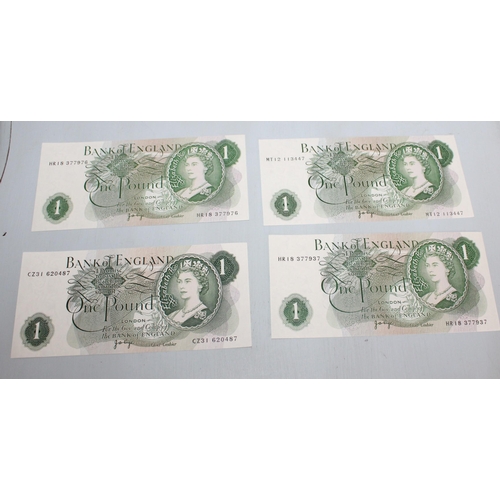 Four One Pound Bank Notes Jo Page Chief Cashier