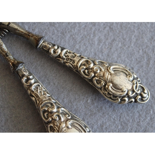 530 - 2 x Hallmarked Silver Handled Tongs