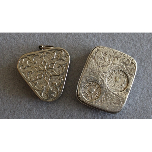 534 - Two Silver Plated Coin Holders