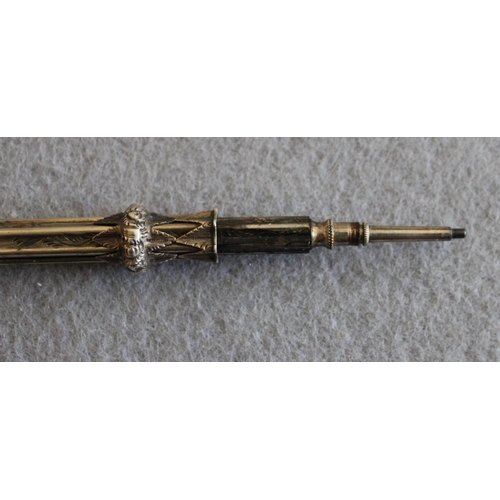 544 - Silver Pencil Holder With Pencil and Single Stone