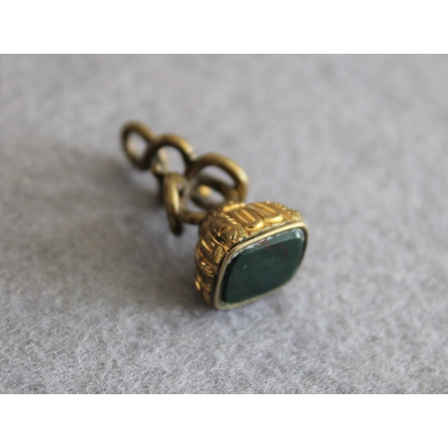 516 - Gold Coloured Fob With Single Stone