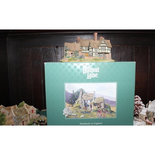 16 - Quantity Of Lilliput Lane Ornaments  Boxed
Collection Only