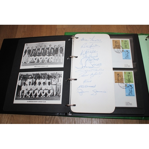 691 - Two Folders Containing Stamps
Cricket/Sport Themed & Some Players Signatures