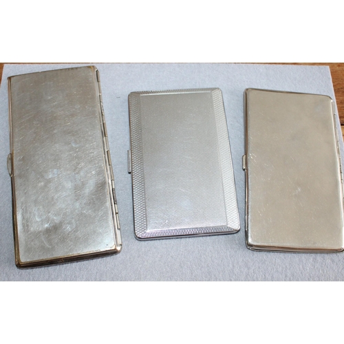 552 - Three Silver Plated Cigarette Cases