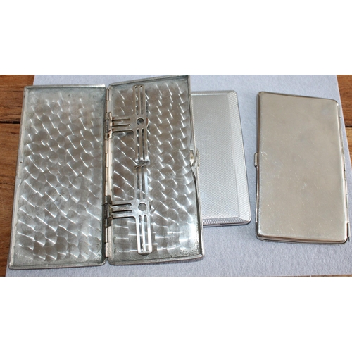 552 - Three Silver Plated Cigarette Cases