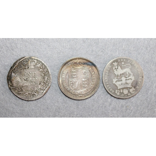 270 - Three Shilling Coins 1887-1882 and 1899