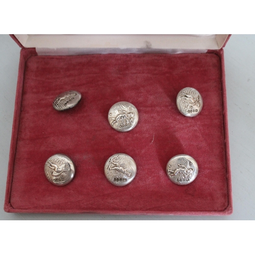 560 - Six Silver Hallmarked Buttons