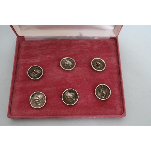 560 - Six Silver Hallmarked Buttons