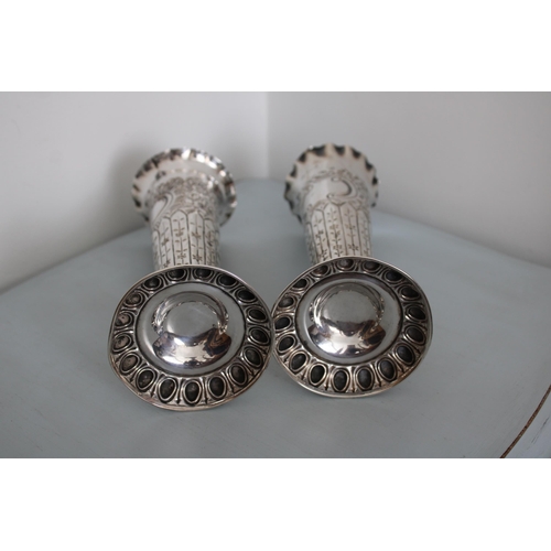 561 - Two Hallmarked Silver Vases
Height-19.5cm