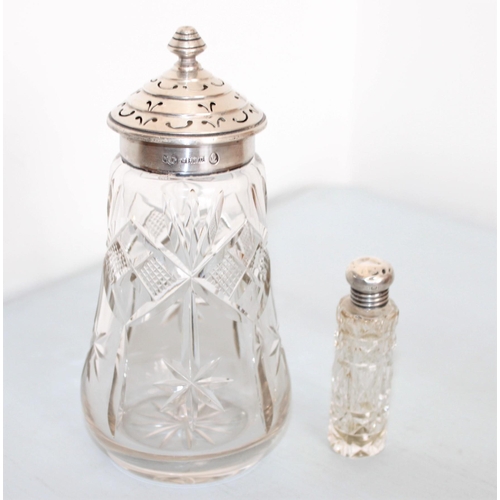 563 - Silver Hallmarked Topped Glass Jars
Tallest-15cm