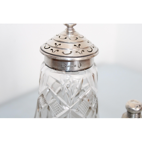 563 - Silver Hallmarked Topped Glass Jars
Tallest-15cm