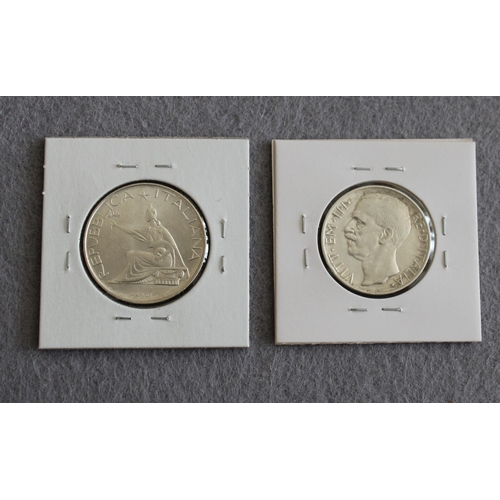 430 - Italy 1927 10 Lire Coin & Italy 1961 500 Lire Coin