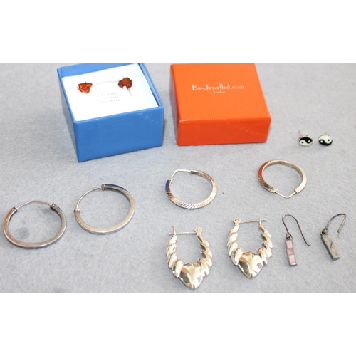 571 - Six Pairs Of Earring One Boxed, Three Marked Silver 
All Proceeds Go To Charity