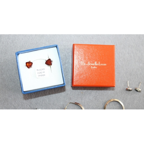 571 - Six Pairs Of Earring One Boxed, Three Marked Silver 
All Proceeds Go To Charity