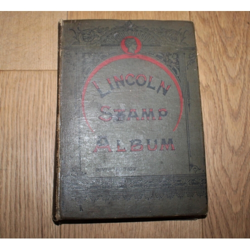 697 - Lincoln Stamp Album Containing Worldwide Stamps