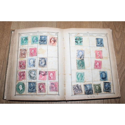 697 - Lincoln Stamp Album Containing Worldwide Stamps