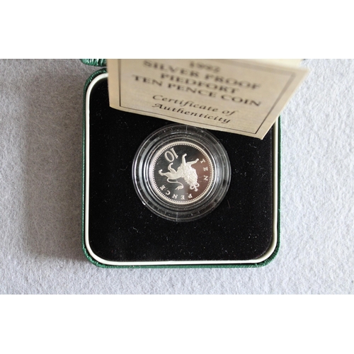 198 - 1992 Silver Proof Piedfort 10p in Case