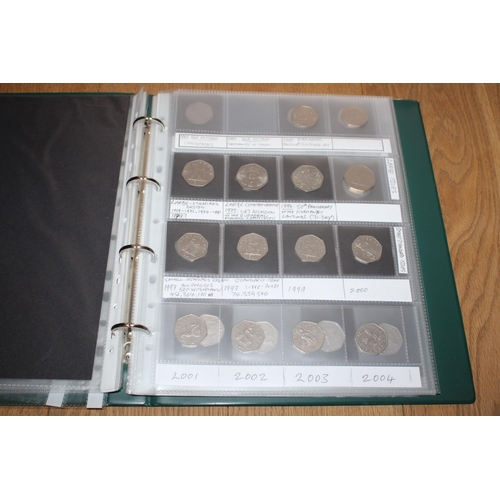 201 - Album / Collection of Old and New 50p Coins ( £24 in Cash)