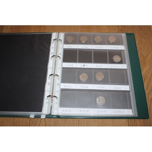 201 - Album / Collection of Old and New 50p Coins ( £24 in Cash)