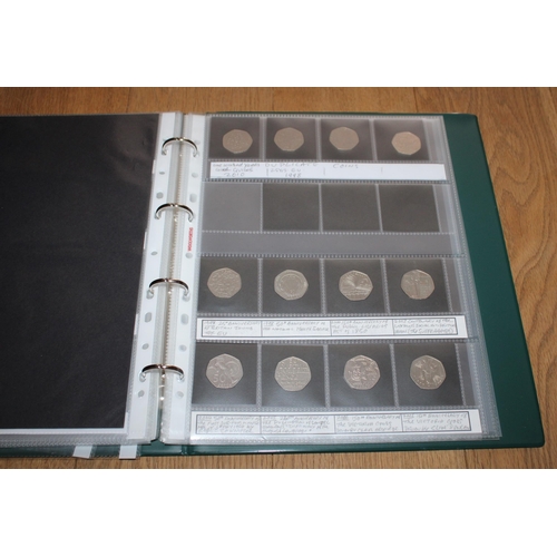 201 - Album / Collection of Old and New 50p Coins ( £24 in Cash)