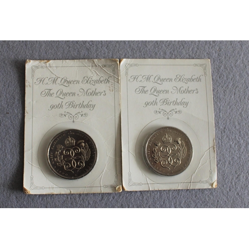 224 - Two 1990 Five Pound Coins ( Carded)