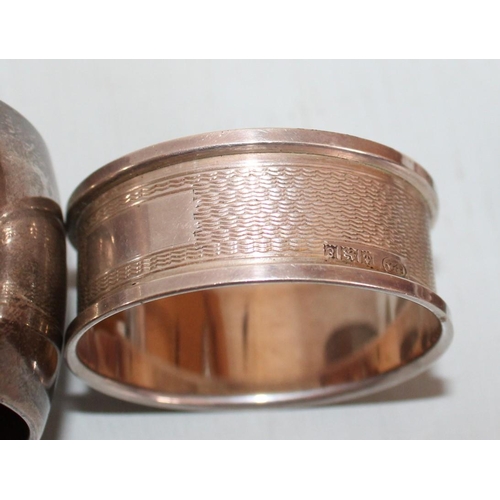 579 - Three Hallmarked Silver Napkin Rings