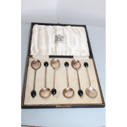 601 - Boxed Six Silver Hallmarked Bean Spoons