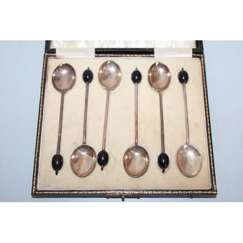 601 - Boxed Six Silver Hallmarked Bean Spoons